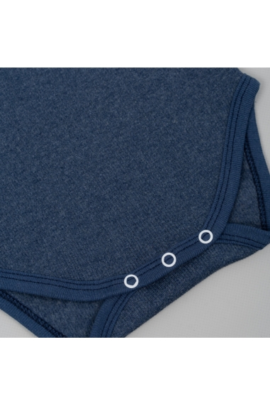 Боді для малюків індиго рубчик з начісом - 1