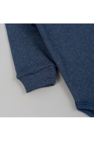 Боді для малюків індиго рубчик з начісом - 3