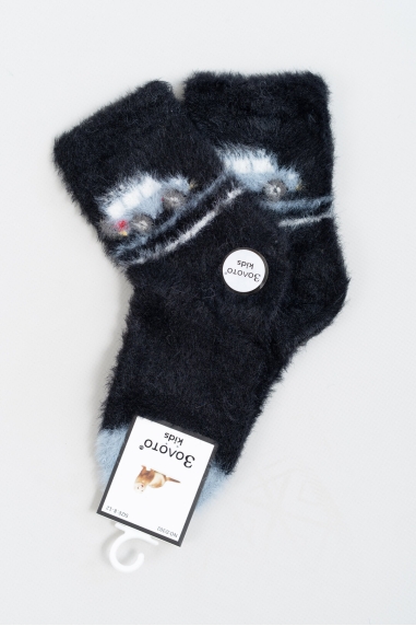 Шкарпетки пухнасті  для хлопчика чорний ангора