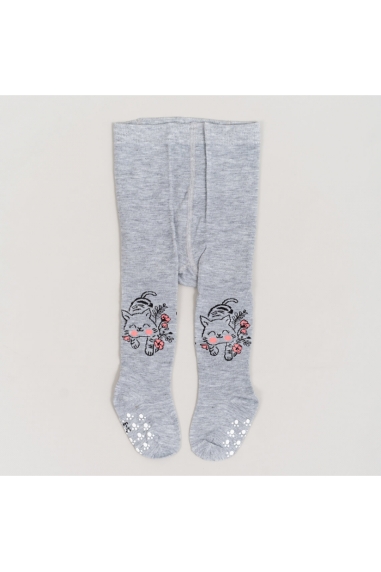 Колготки під памперс для дівчинки світло-сірий бавовна