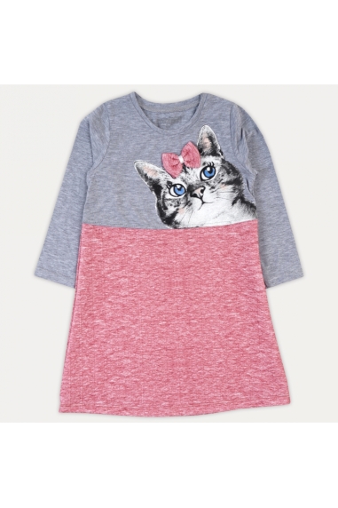 Сукня для дівчинки Котик рожевий капітон