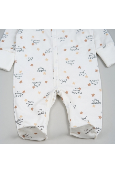 Чоловічки Сліпи для новонародженних "Мама кохає мене" молочний начіс (футер) - 3