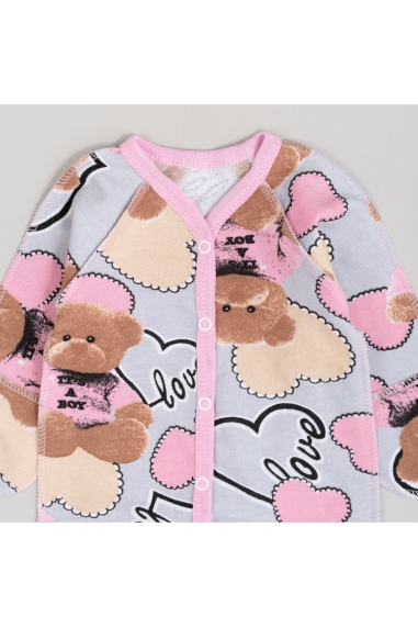 Сліп для новонароджених Ведмедик love сірий начіс (футер) - 1