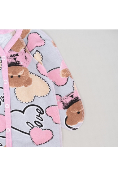 Сліп для новонароджених Ведмедик love сірий начіс (футер) - 3