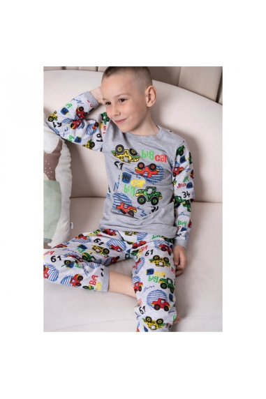 Піжама для хлопчика Машини сірий кулір