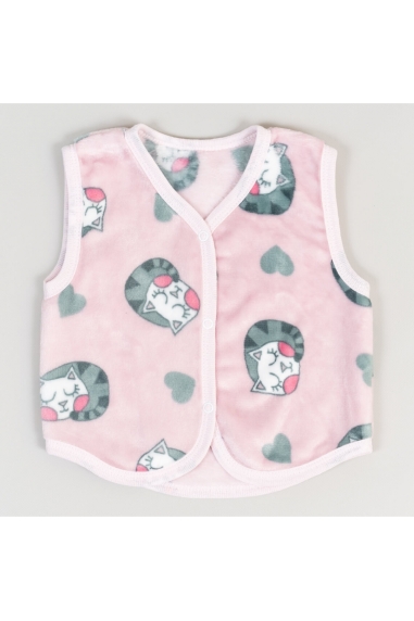 Пухнастий жилет для малят Киці рожевий велсофт