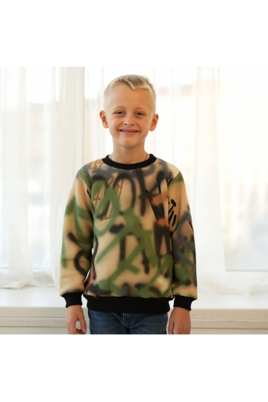 Джемпер теплий для хлопчика гірчичний тринитка на флісі