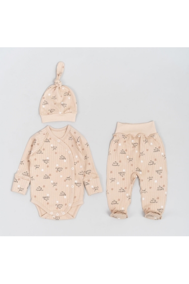 Комплект для Новонароджених бежевий інтерлок пеньє