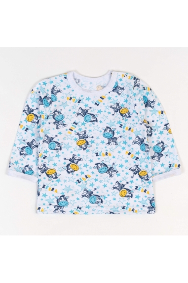 Футболка ясельна з довгим рукавом бірюзовий Зебри кулір