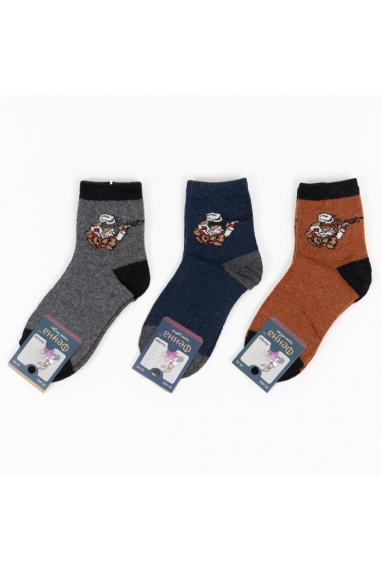 Шкарпетки з антиковзанням для малят сірий бавовна - 1