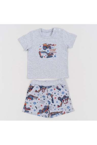 Комплект для хлопчика Техника сірий кулір - 1
