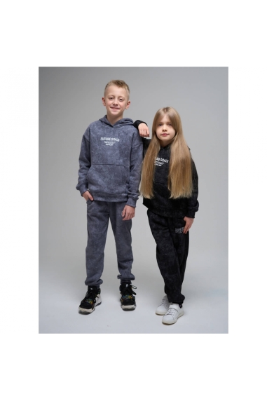 Костюм підлітковий графіт тринитка на флісі - 1