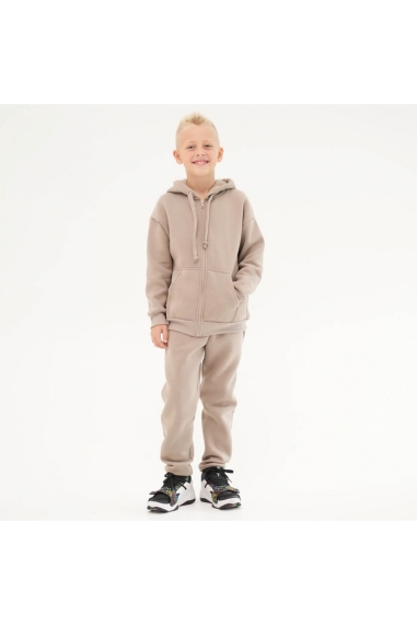 Костюм для хлопчика бежевий тринитка на флісі - 3