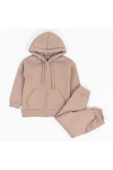 Костюм для хлопчика бежевий тринитка на флісі - 4