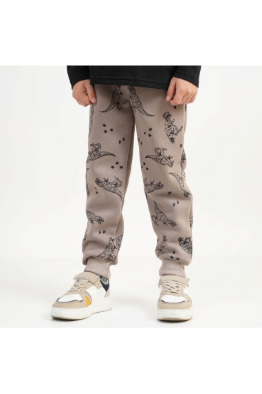 Штани для хлопчика бежевий тринитка на флісі