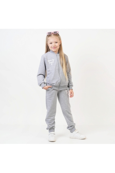 Костюм для дівчинки сірий меланж двонитка