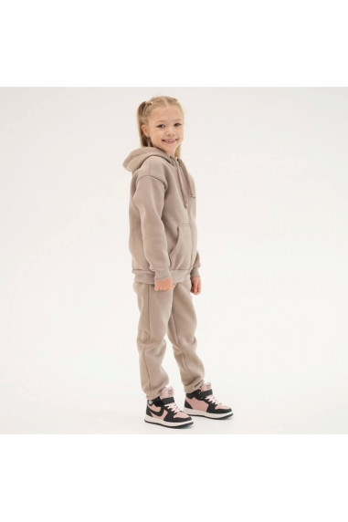 Костюм для дівчинки бежевий тринитка на флісі - 1