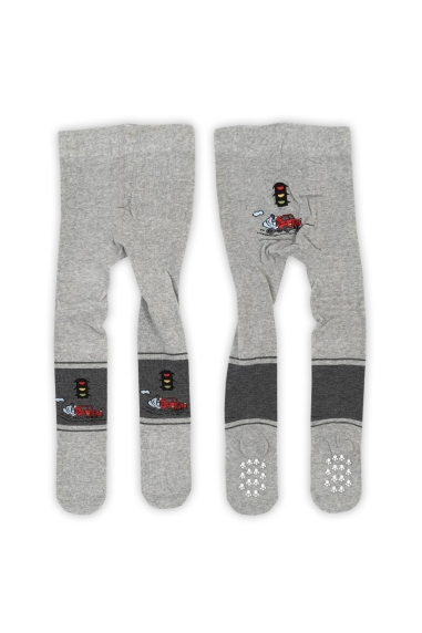 Колготки з антіковзянням під памперс для хлопчиків сірий бавовна