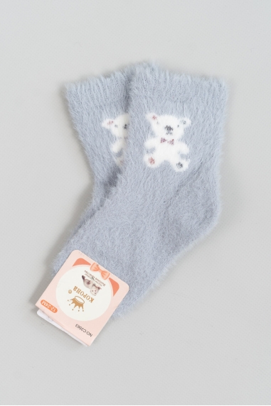 Шкарпетки пухнасті для малят блакитні ангора