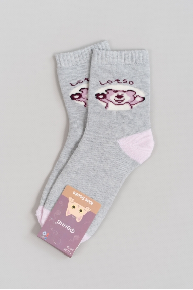 Махрові шкарпетки для дівчинки сірий махра