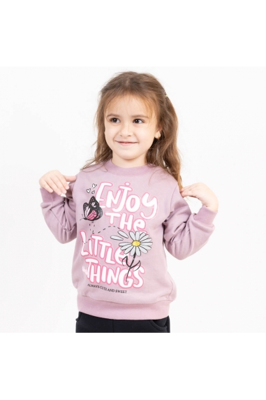 Світшот для дівчинки Метелик ліловий начіс (футер)