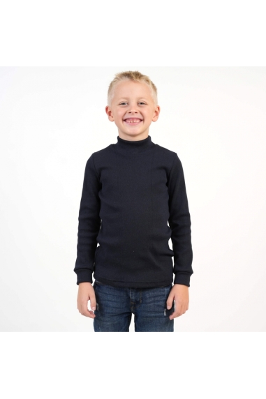 Гольф дитячий темно-синій щільний рубчик з начісом