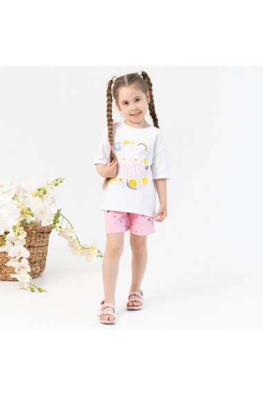 Комплект для дівчинки Сердечка білий стретч кулір