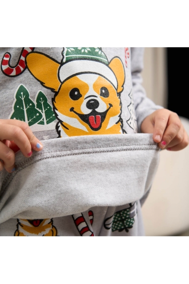 Піжама дитяча сірий Собачки начіс - 3