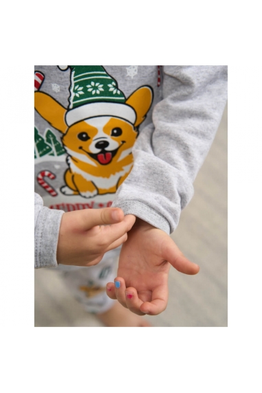 Піжама дитяча сірий Собачки начіс - 4