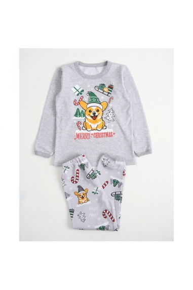 Піжама дитяча сірий Собачки начіс - 5