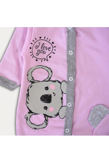 Чоловічок з шапочкою для малят Коала рожевий начіс (футер) - 1