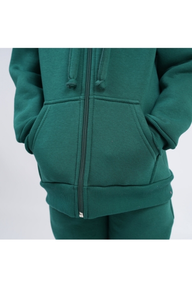 Костюм теплий  для дівчинки смарагдовий тринитка на флісі - 3