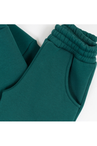 Костюм теплий  для дівчинки смарагдовий тринитка на флісі - 4
