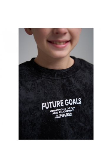 Світшот підлітковий чорний тринитка на флісі - 1