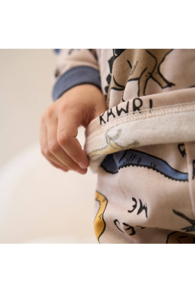 Піжама для  хлопчика Діно бежевий начіс (футер) - 2