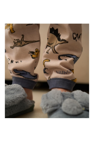 Піжама для  хлопчика Діно бежевий начіс (футер) - 4