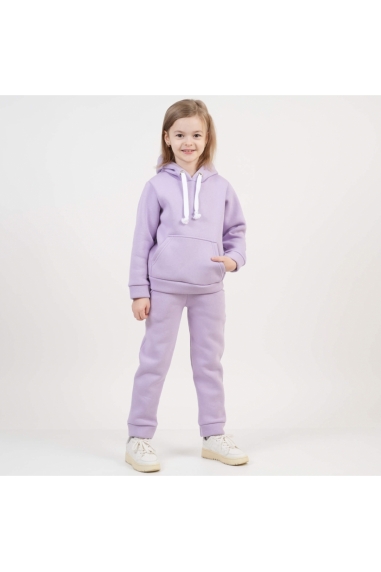 Костюм теплий для дівчинки бузковий тринитка на флісі