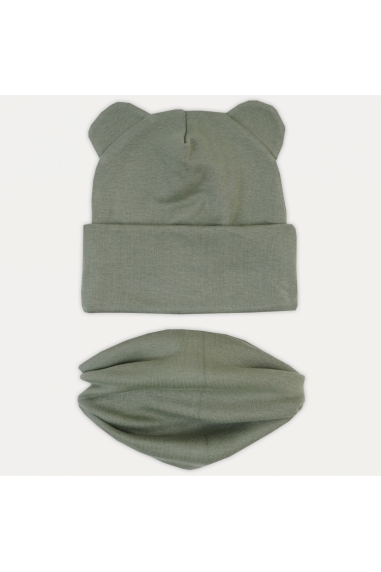 Шапочка і хомут для малят олива стрейч