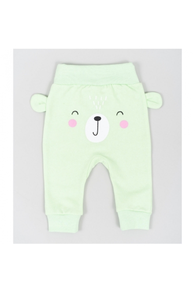 Штанці  ясельні з мордочкою та вушками салатовий начіс (футер)