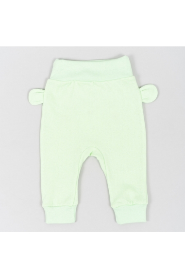 Штанці  ясельні з мордочкою та вушками салатовий начіс (футер) - 1