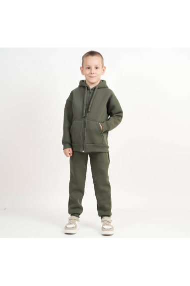 Костюм теплий для хлопчика хакі тринитка на флісі