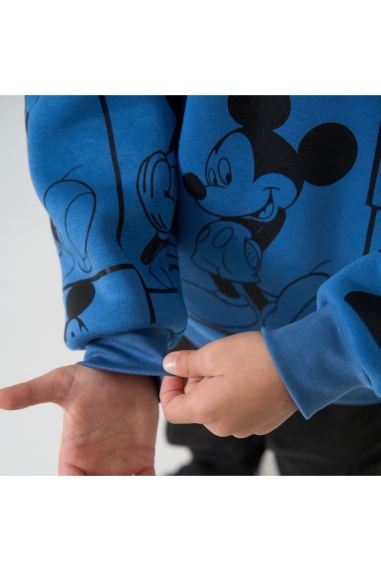 Худі для хлопчика синій тринитка на флісі - 4