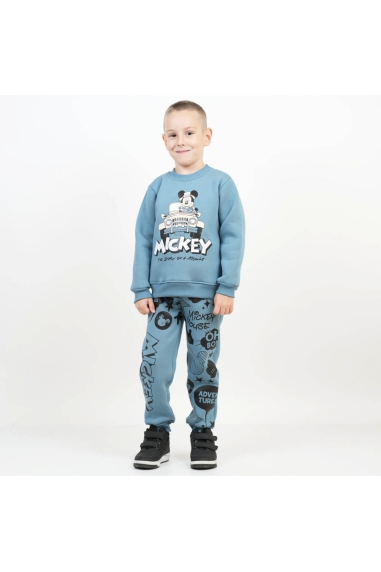 Костюм для хлопчика бірюза тринитка на флісі