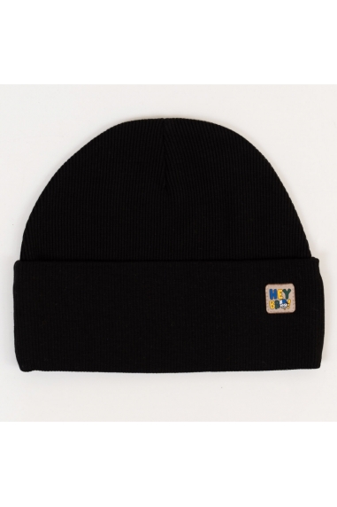 Шапка  для хлопчика чорний рубчик преміум