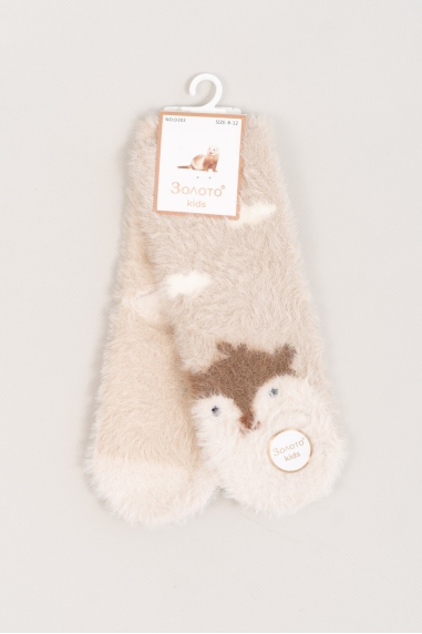 Шкарпетки пухнасті для дівчинки бежевий ангора