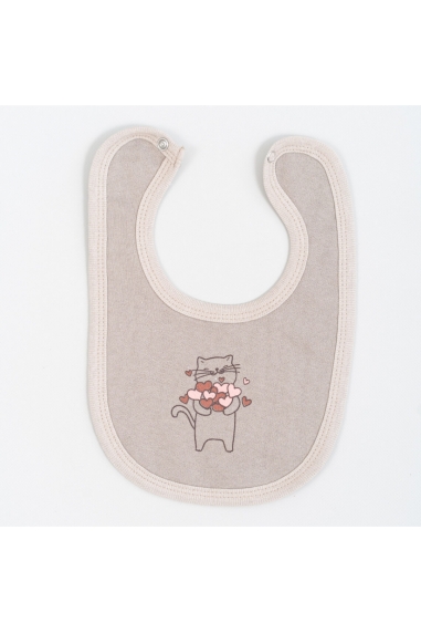 Слинявчик дитячий Котик бежевий начіс (футер)