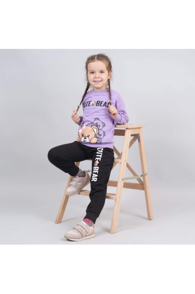 Костюм для дівчинки Ведмедики бузковий начіс (футер)