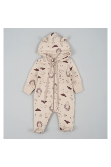 Комбінезон для малят  Лісові Звірята молочний тринитка на флісі