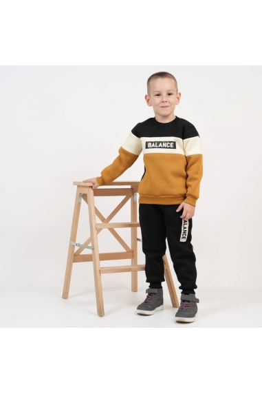 Костюм для хлопчика гірчичний тринитка на флісі