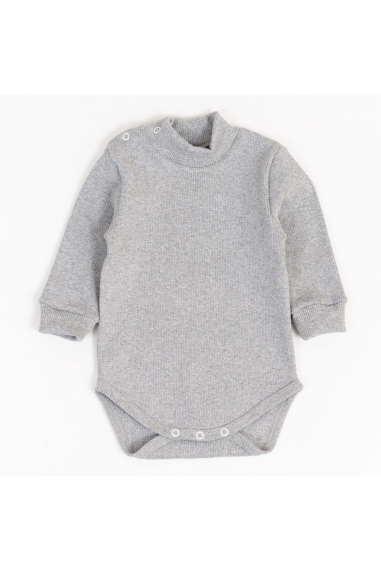 Боді для малюків сірий рубчик з начісом
